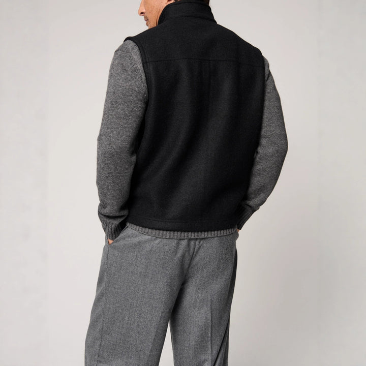 Herren robuste Weste aus hochwertiger Wolle mit zwei praktischen Taschen Aliams