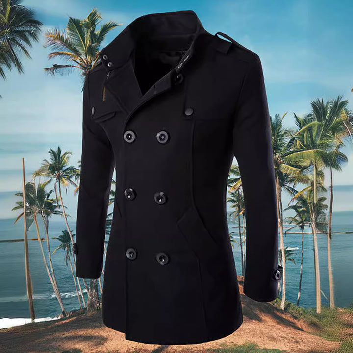 Herren eleganter Doppelreiher-Mantel mit modernen Akzenten Aliams