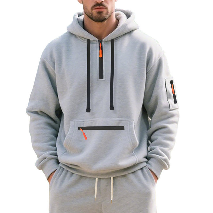 Herren sportlicher Hoodie mit funktionalem Reißverschluss Aliams