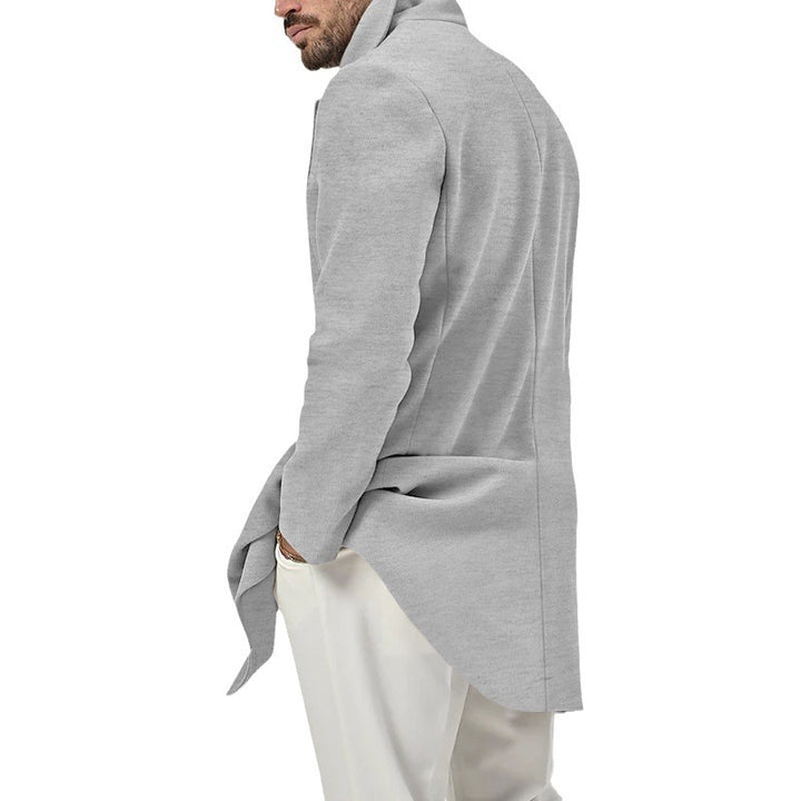 Herren eleganter, klassischer Wollmantel mit doppelter Knopfleiste und hohem Kragen Aliams