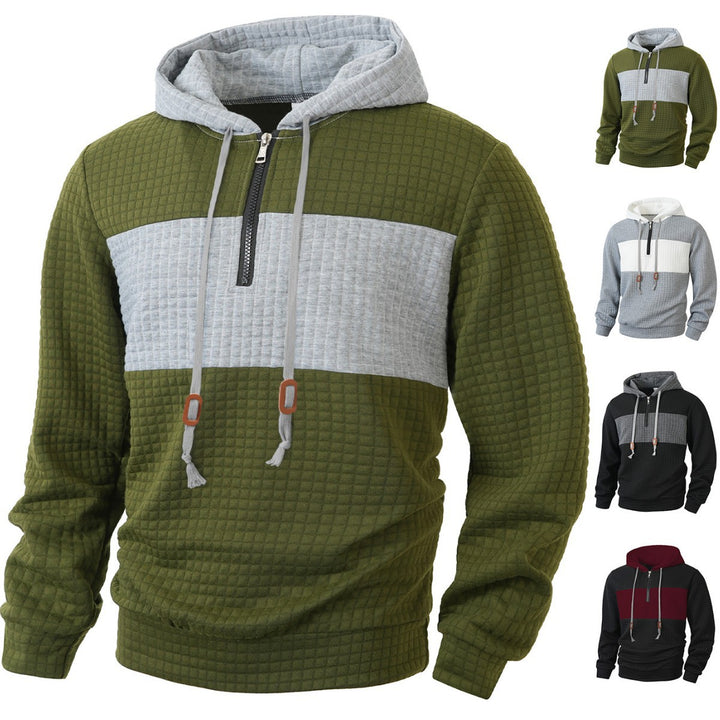 Herren Hoodie mit 1/4-Reißverschluss und strukturiertem Design Aliams