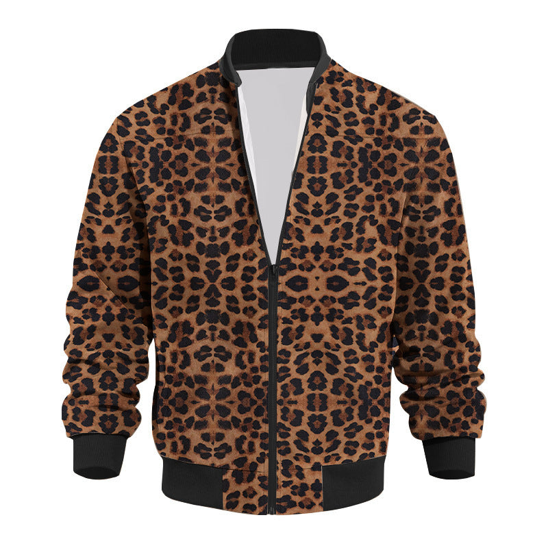 Herren sportliche Bomberjacke mit leopardenmuster Aliams