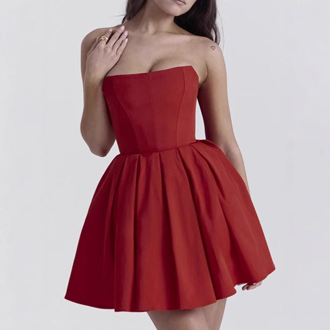 Damen Elegant geschnittenes A-Linie Minikleid Aliams