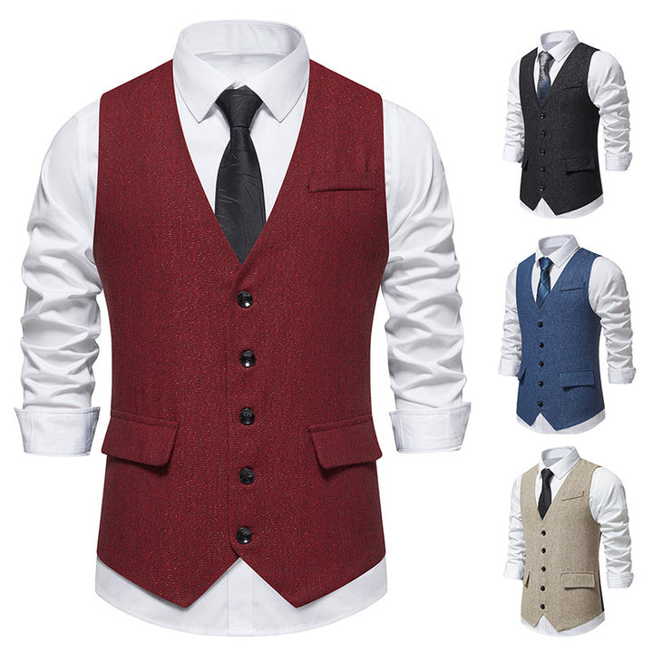 Herren elegante Weste mit feinen Knopfdetails Aliams