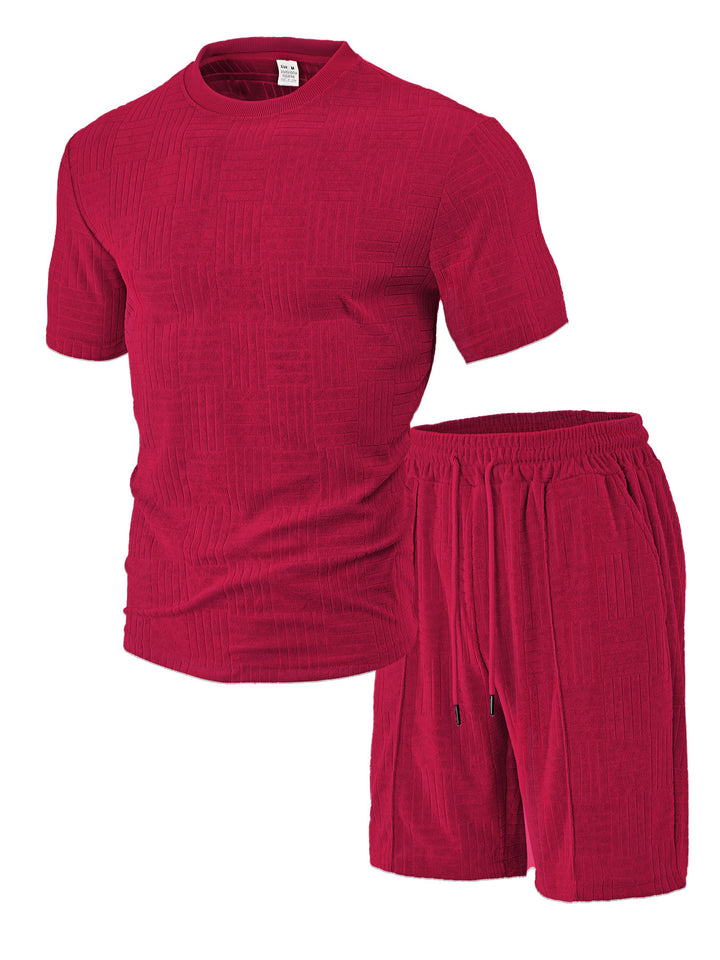 Herren Sport-Outfit mit atmungsaktivem Kurzarmshirt und Shorts Aliams