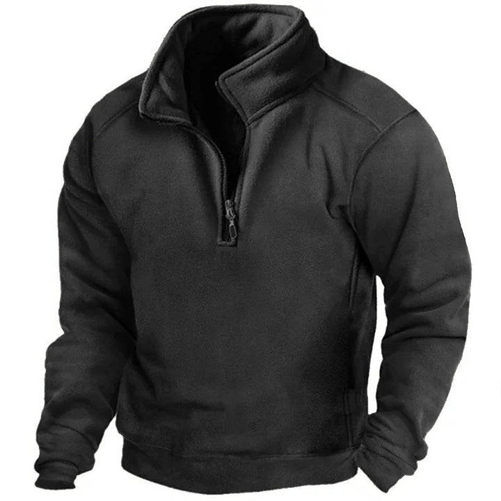 Herren Fleece Pullover mit stehendem Kragen Aliams