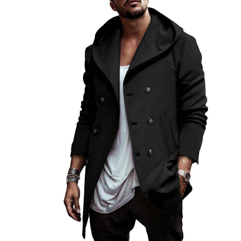 Herren Überziehjacke mit Kapuze und stylischem Stehkragen Aliams