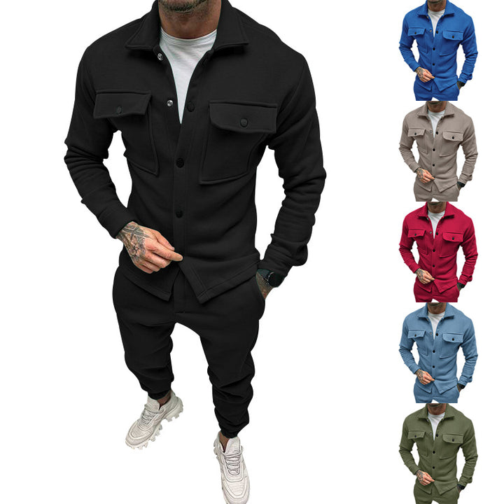 Herren Utility-Jacke mit Taschen und elastischer Hose Aliams