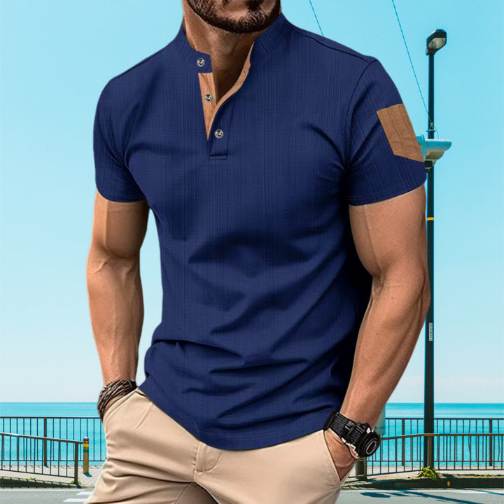 Herren Kurzarm Poloshirt mit Knopfleiste Aliams