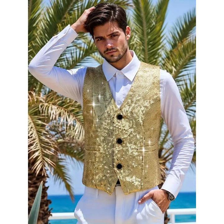 Herren Funkelnde Pailletten-Weste Aliams