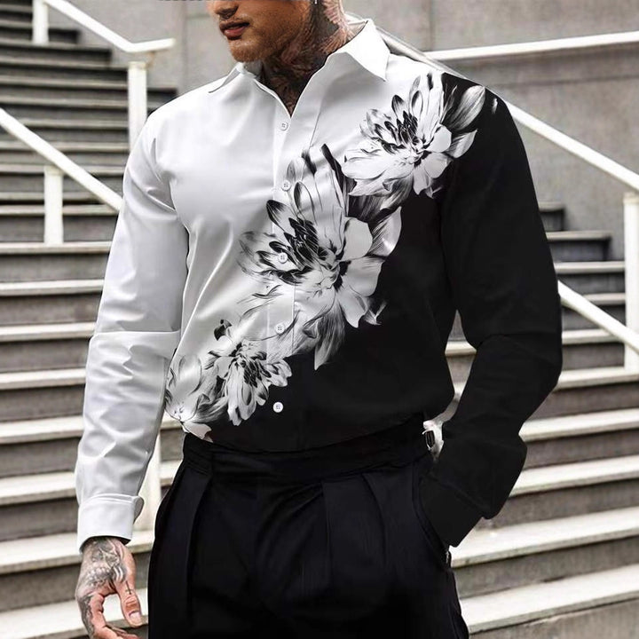 Herren Bluse mit floralem Design Aliams