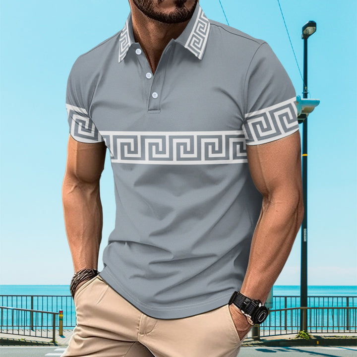 Herren Poloshirt mit modischem Muster und stilvollen Akzenten Aliams