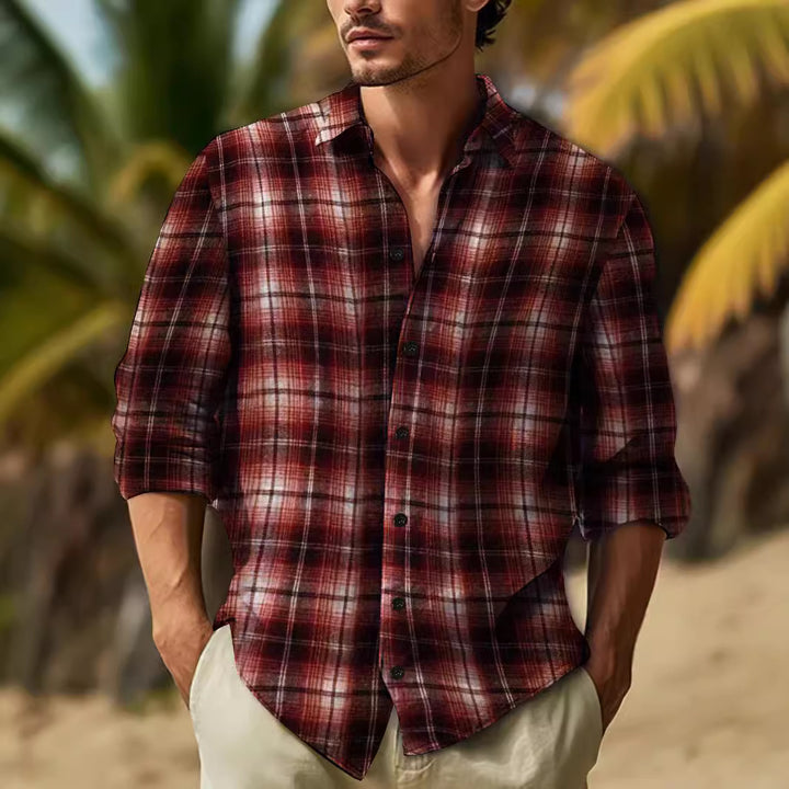 Herren kariertes Freizeithemd Aliams