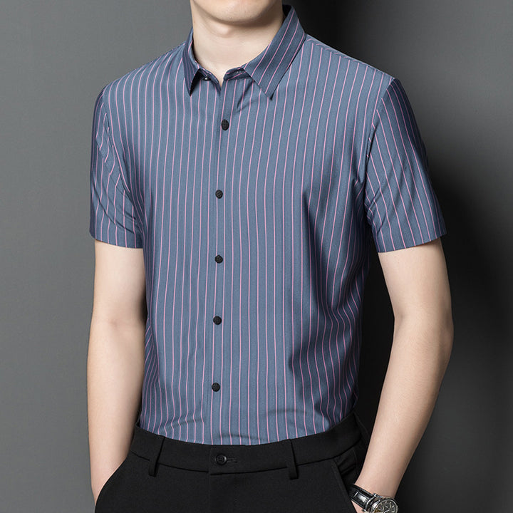 Herren Kurzarmhemd mit eleganten Streifen Aliams