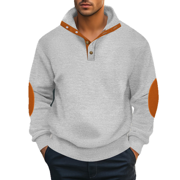 Herren Henley-Pullover mit strukturiertem Design und Kontrastakzenten Aliams