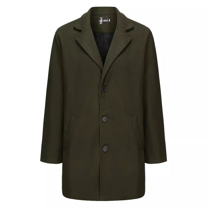 Herren eleganter Langmantel mit modernem Schnitt und hochwertigem Innenfutter Aliams