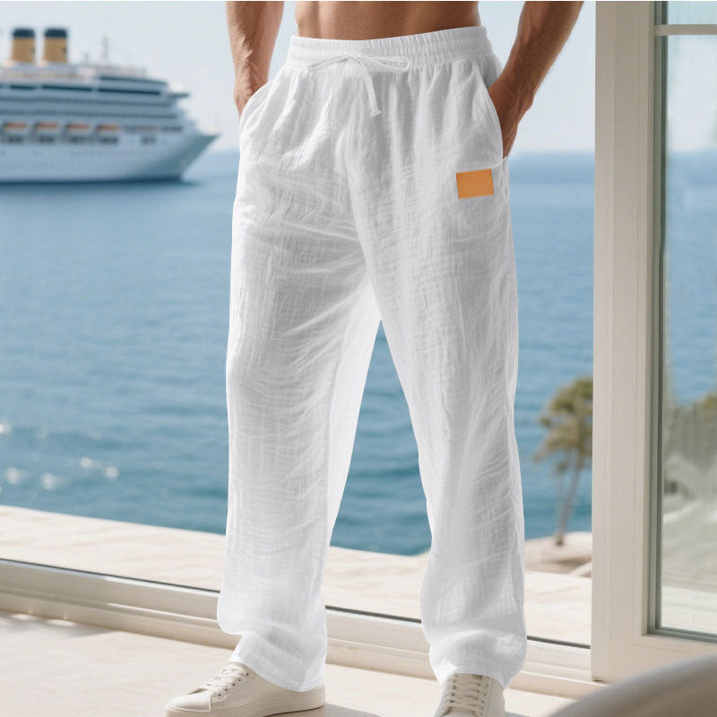 Herren Bequeme und luftige Sommerhose aus leichtem Leinenmaterial Aliams