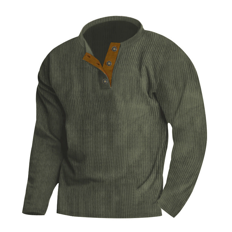 Herren Wellness-Pullover mit strukturiertem Stoff und knopffreier Front Aliams
