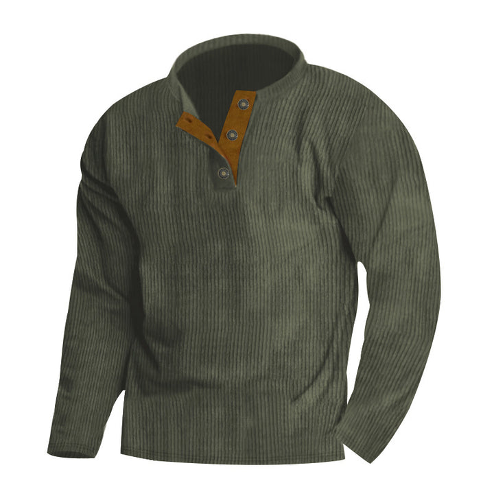 Herren Wellness-Pullover mit strukturiertem Stoff und knopffreier Front Aliams