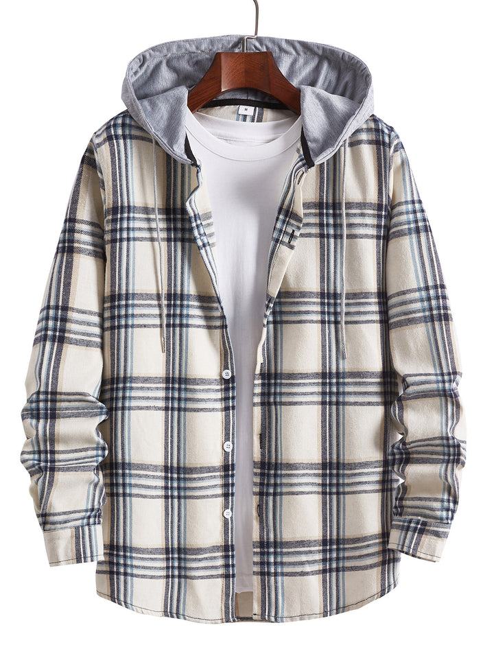 Herren Übergangsbluse mit Kapuze und kariertem Design Aliams