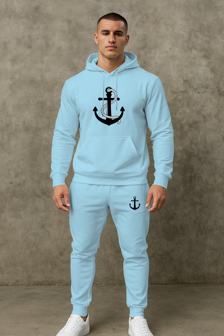 Herren Hoodie- und Jogginghose-Set mit maritimem Ankerdesign Aliams