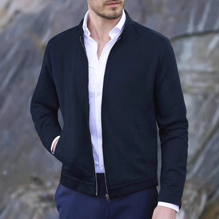 Herren Fleecejacke mit Stehkragen und seitlichen Taschen Aliams