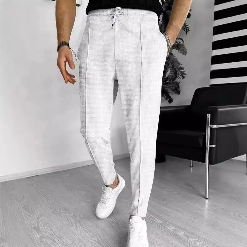 Herren elegante Chino-Hose mit modernem Schnitt und elastischem Bund Aliams