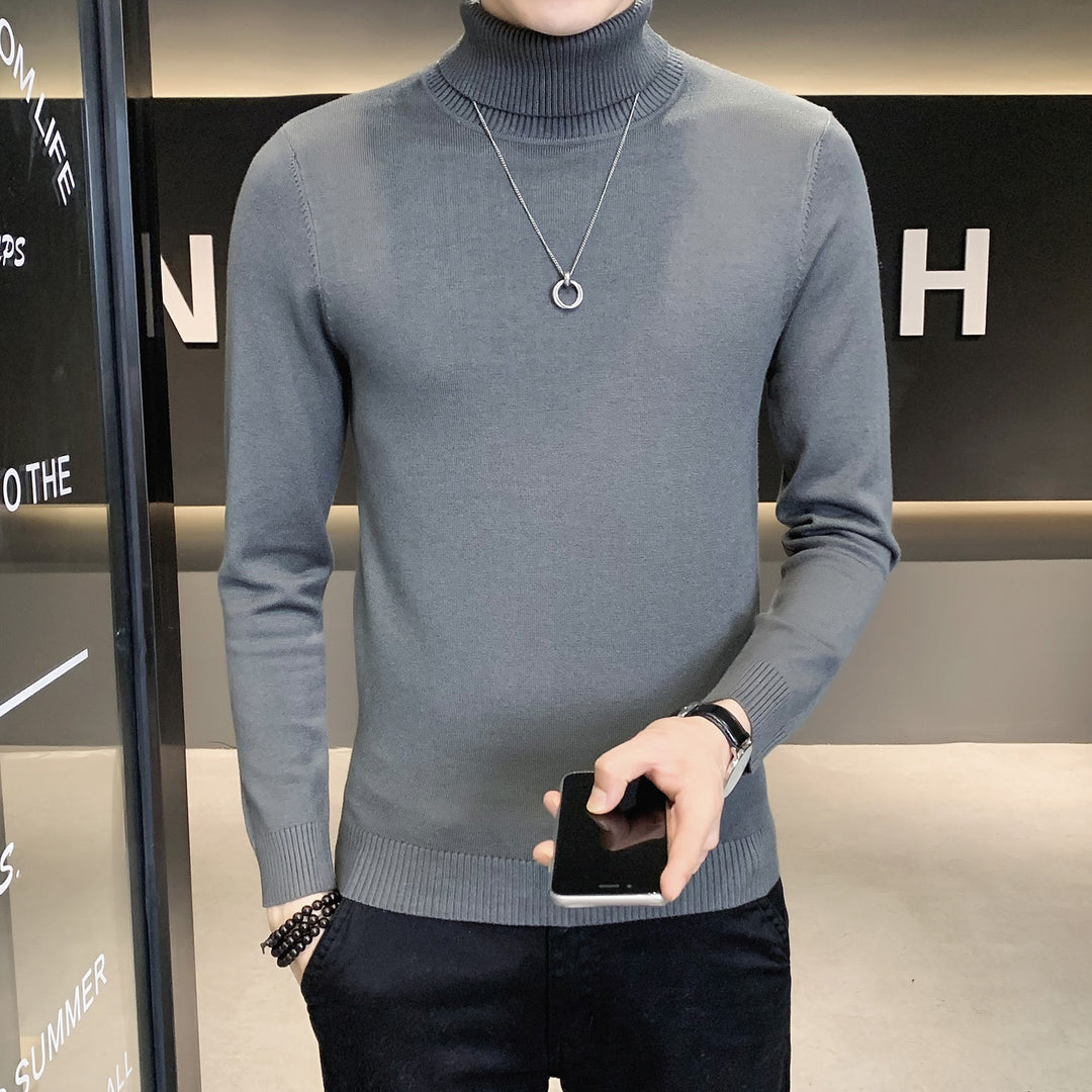 Herren Pullover mit hohem Kragen aus weicher Strickware Aliams