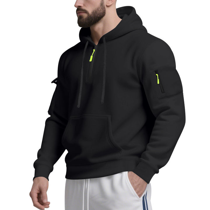 Herren Sport Hoodie mit praktischem Reißverschluss und seitlichen Taschen Aliams