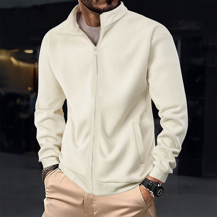 Herren Stylische Jacke mit Reißverschluss und hohem Kragen Aliams