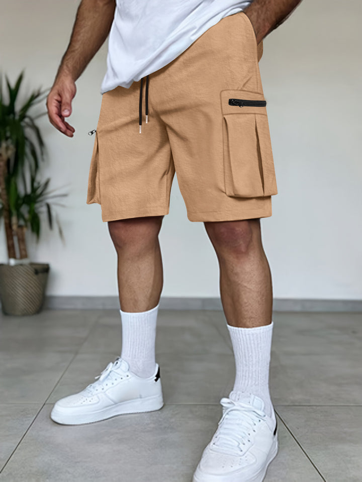 Herren Utility Cargo Shorts mit Reißverschluss Taschen Aliams
