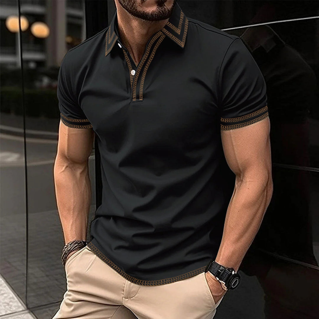 Stylisches Herren-Poloshirt mit trendigen Stickdetails Aliams