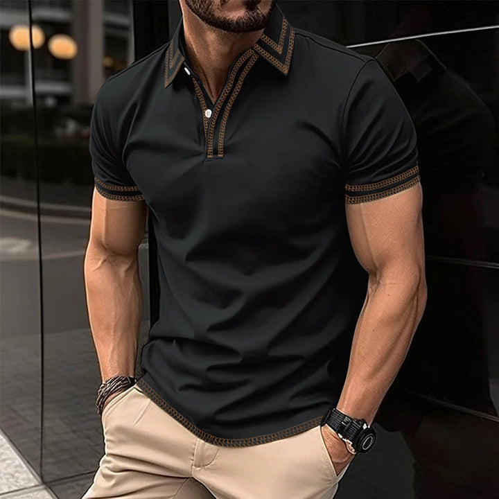 Stylisches Herren-Poloshirt mit trendigen Stickdetails Aliams
