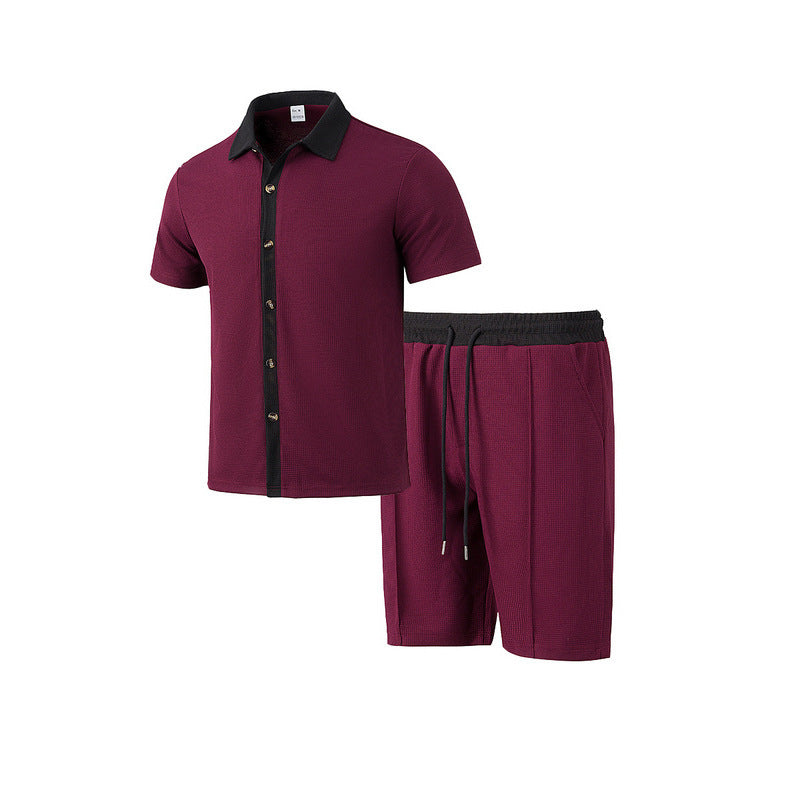 Herren Freizeit Set aus atmungsaktivem Kurzarmhemd und bequemen Shorts Aliams