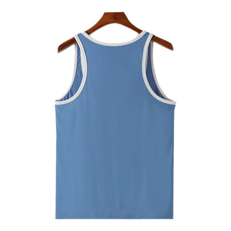 Herren Atmungsaktives Fitness-Tanktop mit breiten Trägern und flachem Saum Aliams