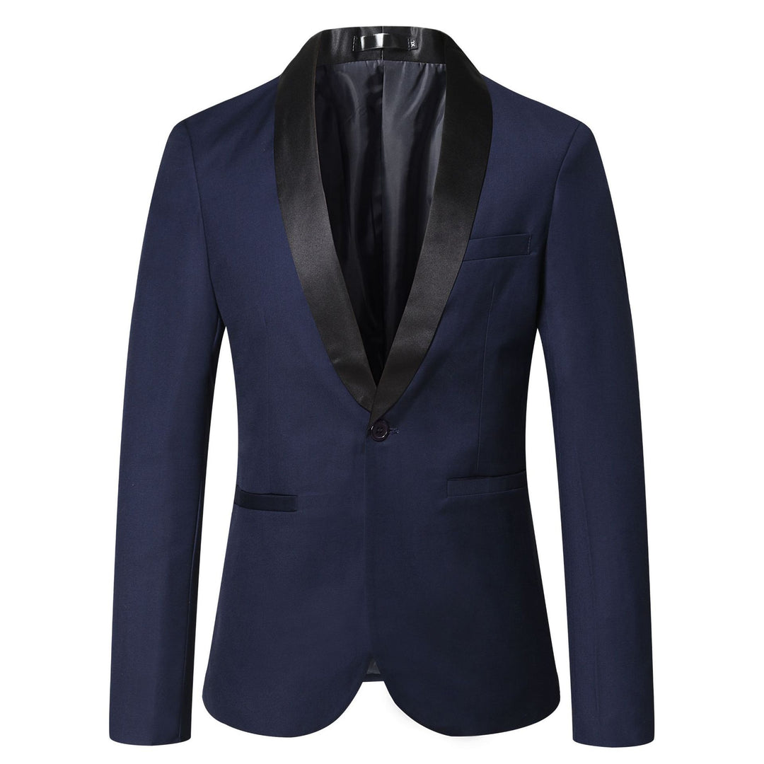 Herren eleganter Smoking-Blazer mit satinierter Reversbesatz Aliams