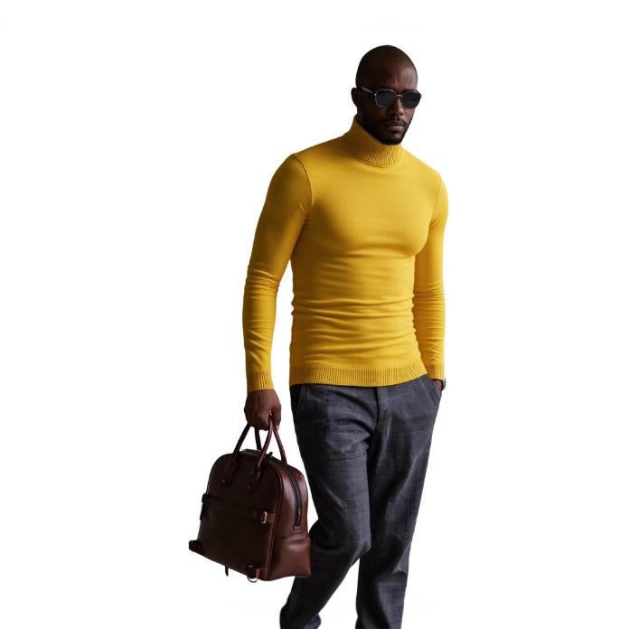 Herren rollkragen pullover mit feiner Struktur Aliams