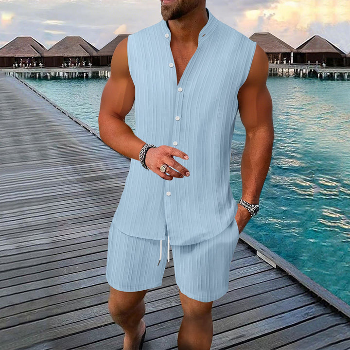 Männer Freizeit Ärmelloses Sommer Lounge Set Aliams