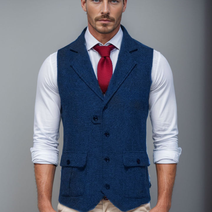 Herren elegante Weste im Hahnentrittmuster Aliams