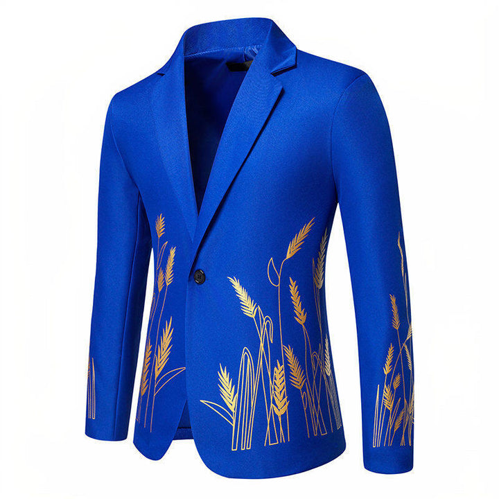 Herren eleganter Blazer mit floralen Stickereien Aliams