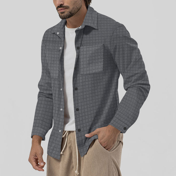 Herren lässiges Karo-Hemd mit zwei Brusttaschen und modernem Schnitt Aliams