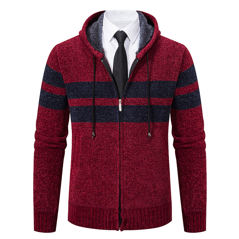 Herren Kapuzenpullover mit modernem Reißverschluss und praktischem Fleecefutter Aliams