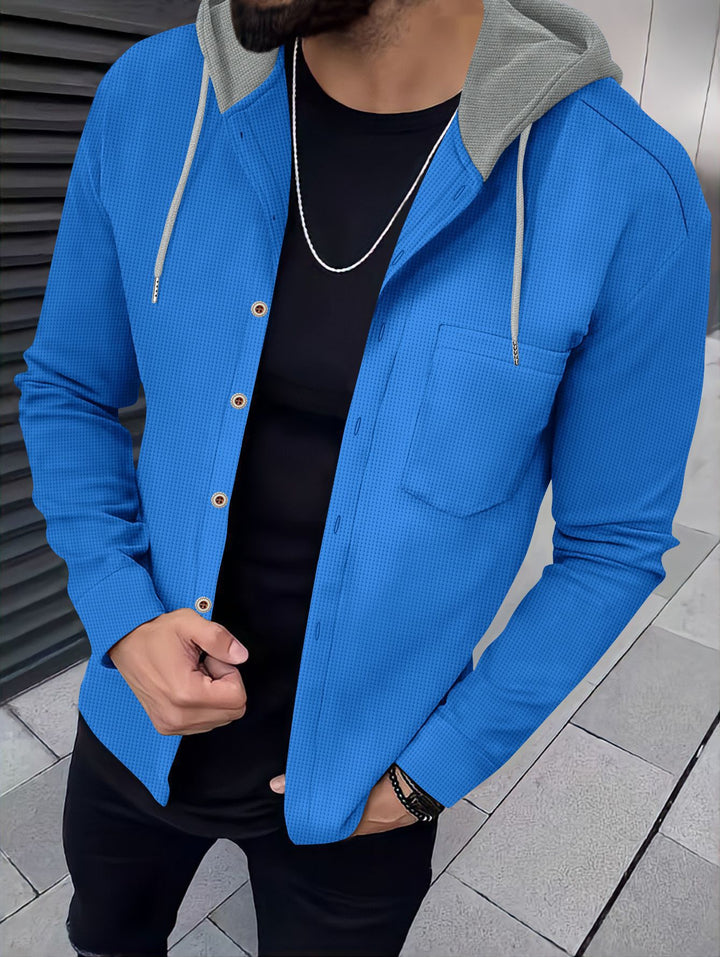 Herren Freizeithemden mit Kapuze und strukturiertem Design Aliams