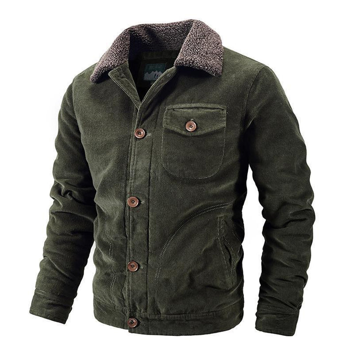 Herren Cordjacke mit kuscheligem Kragen und praktischen Taschen Aliams