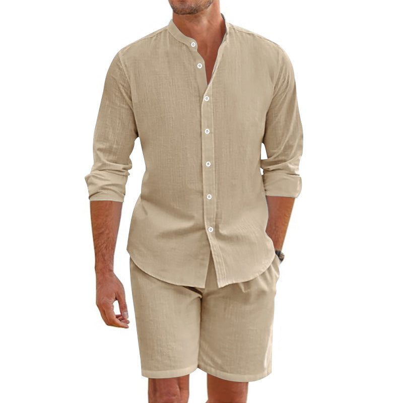 Herren elegantes Kurzarmhemd und passende Shorts Aliams