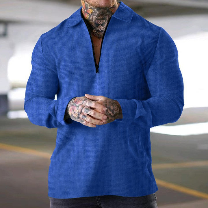 Herren Sportpullover mit Reißverschluss und stylischem Stehkragen Aliams