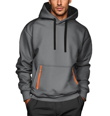 Herren sportlicher Kapuzenpullover mit stylischen Reißverschlusstaschen Aliams