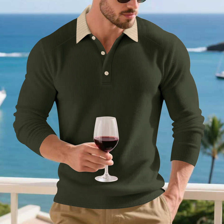 Herren stilvoller Poloshirt mit strukturiertem Design Aliams