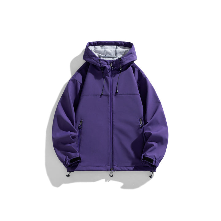 Herren funktionale und winddichte Outdoorjacke mit verstellbarer Kapuze Aliams