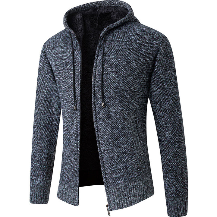 Herren gemütliche Strickjacke mit Kapuze Aliams